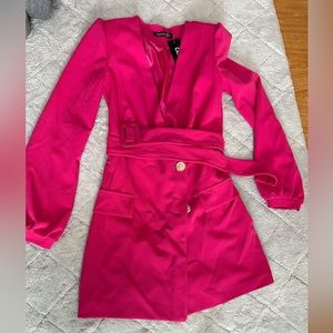 Boohoo Pink Blazer Dress